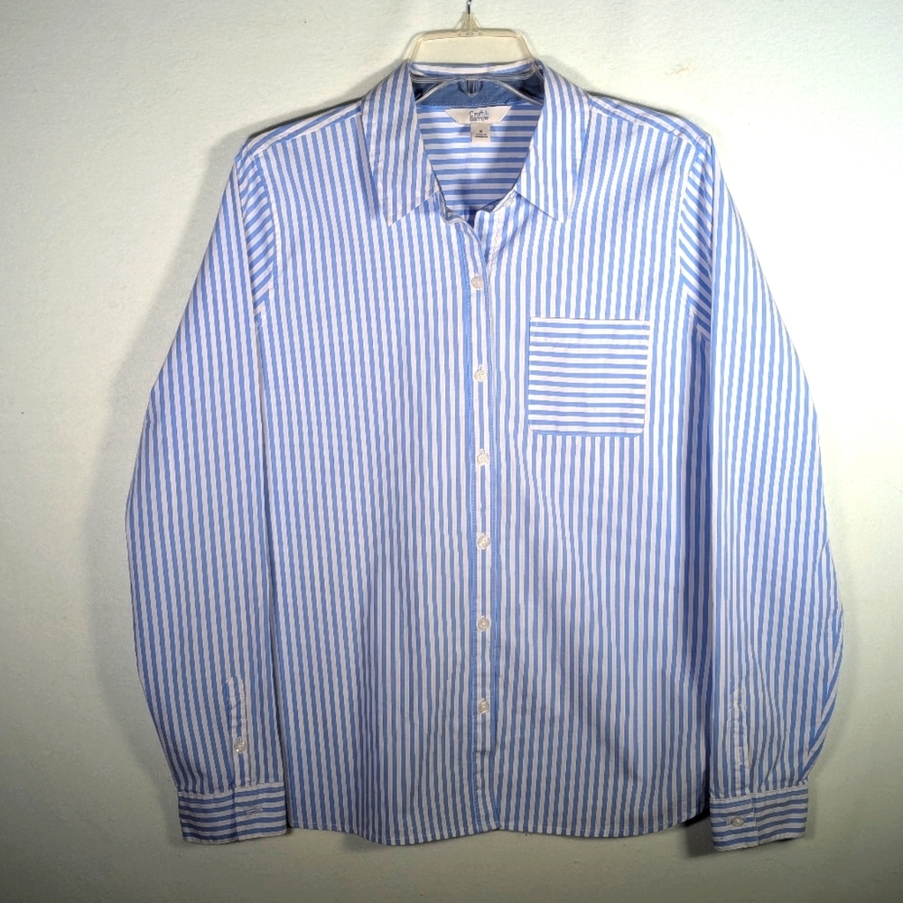 Croft & Barrow Blue Striped Shirt M